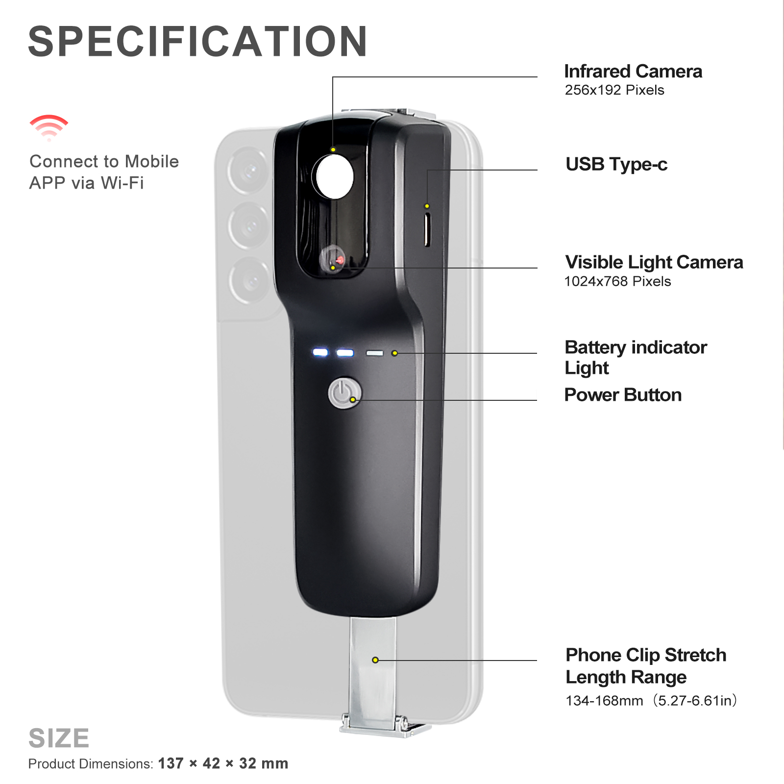 HP951A 256x192 WiFi Thermal Ca - Thermal Imaging Camera 256X192 评论和价格